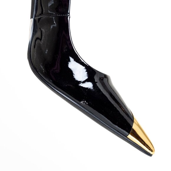 Jeffrey Campbell Riddler Patent Leather Pump Black Patent & Gold Size 9 - Picture 9 of 16